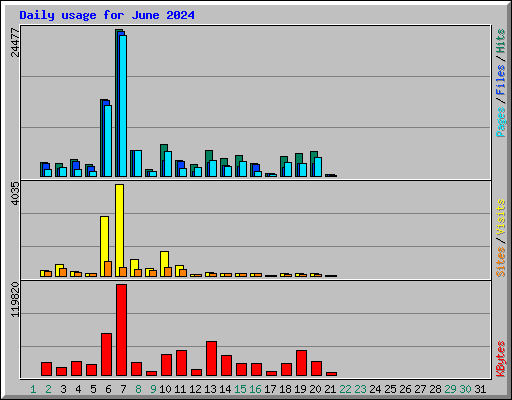 Daily usage for June 2024